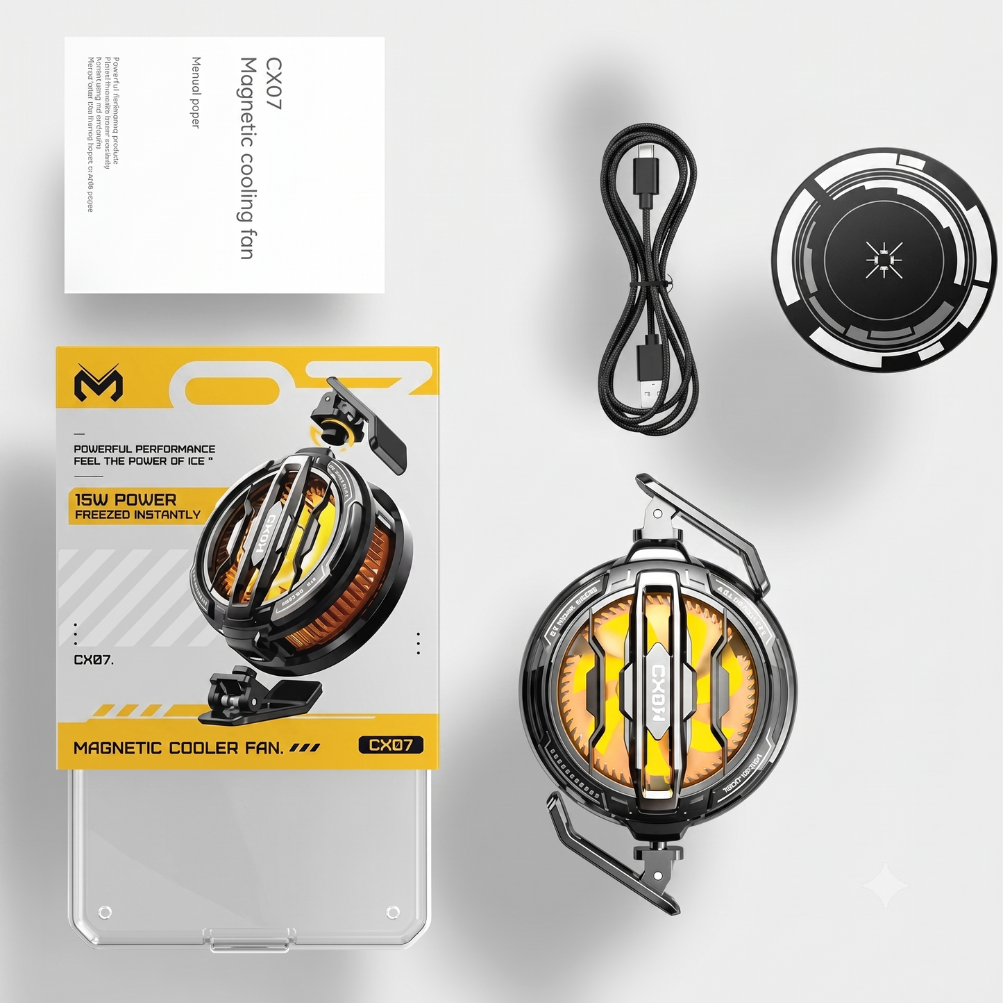 MEMO CX07 15W Powerful Magnetic Gaming Cooler Fan