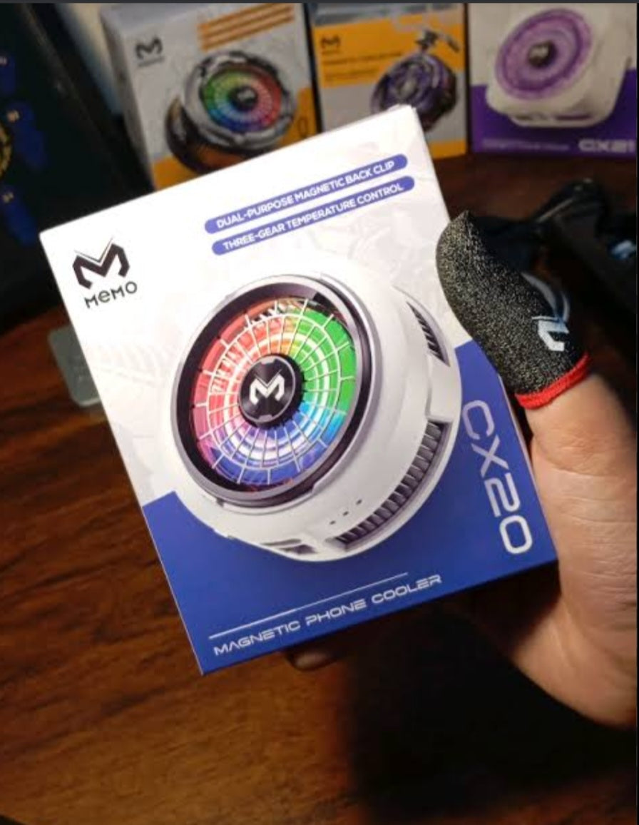 MEMO RGB Gaming Phone Cooler – Instant Cooling Fan for PUBG & Free Fire